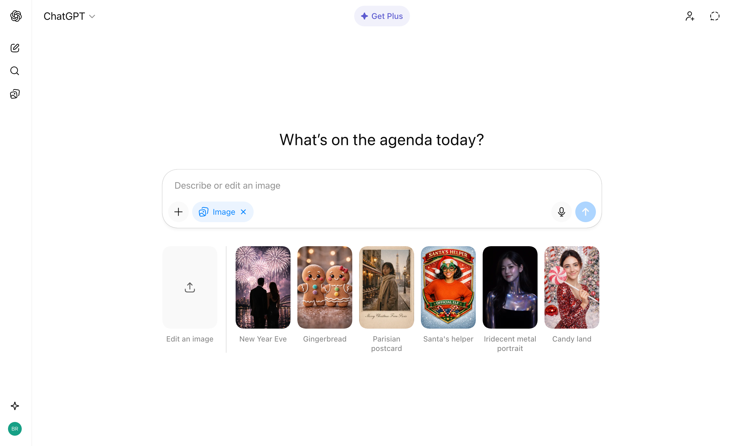 ChatGPT image tool with contextual templates